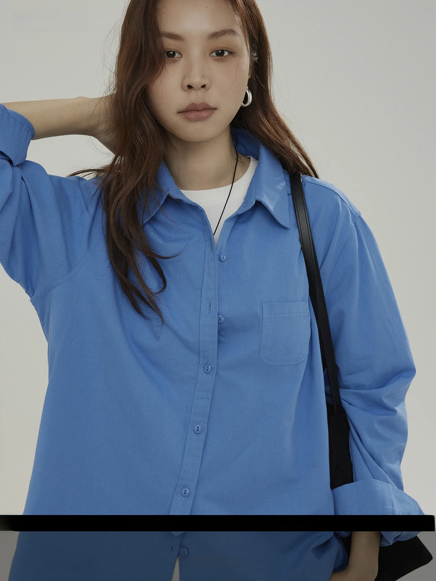 

Joli Choose Women's Pure Color Cotton Long Sve irt Casual Loose Fit Turn-down Collar Breathable Autumn Winter irt