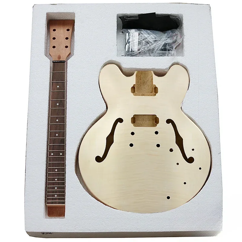 The ES-335 Dot Jazz Guitar Maple plywood back side fabrication accessory kit for beginners