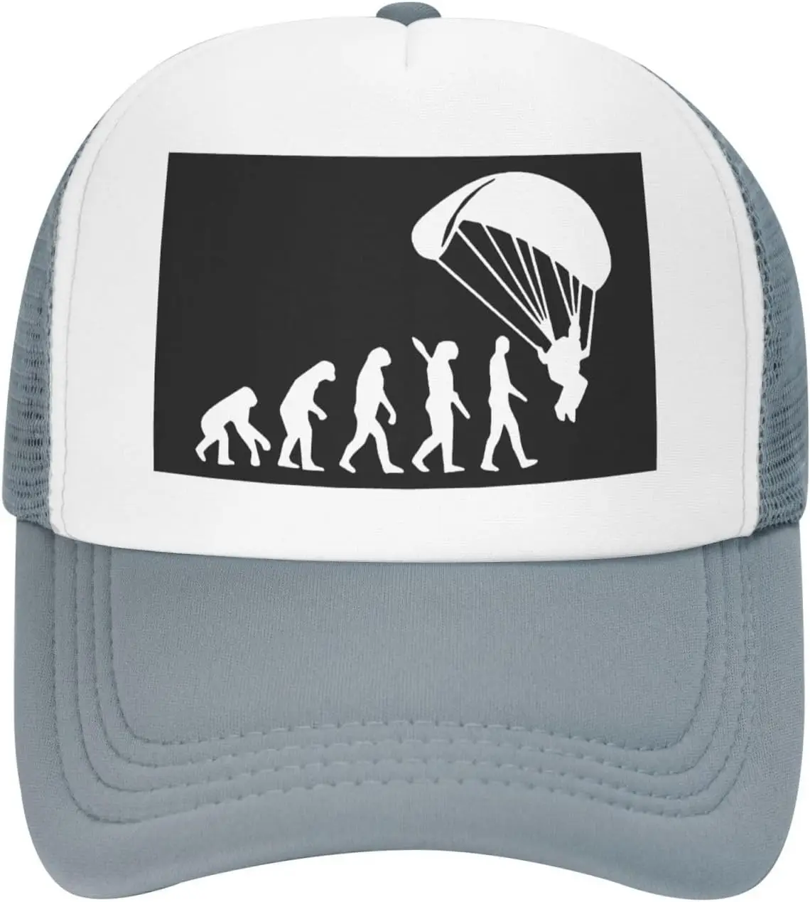 Paragliding-Evolution-Trucker-Hat-Polyester-Mesh-Baseball-Snapback-Cap-for-Adults-Casual