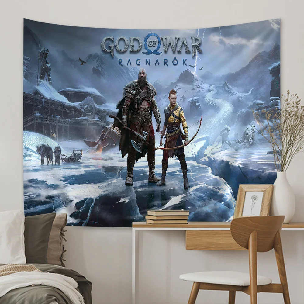 

God of War Tapestry Floor Mat Non-Slip Laundry Room Mat Laundry Decor Balcony Child Living Room Household Carpets