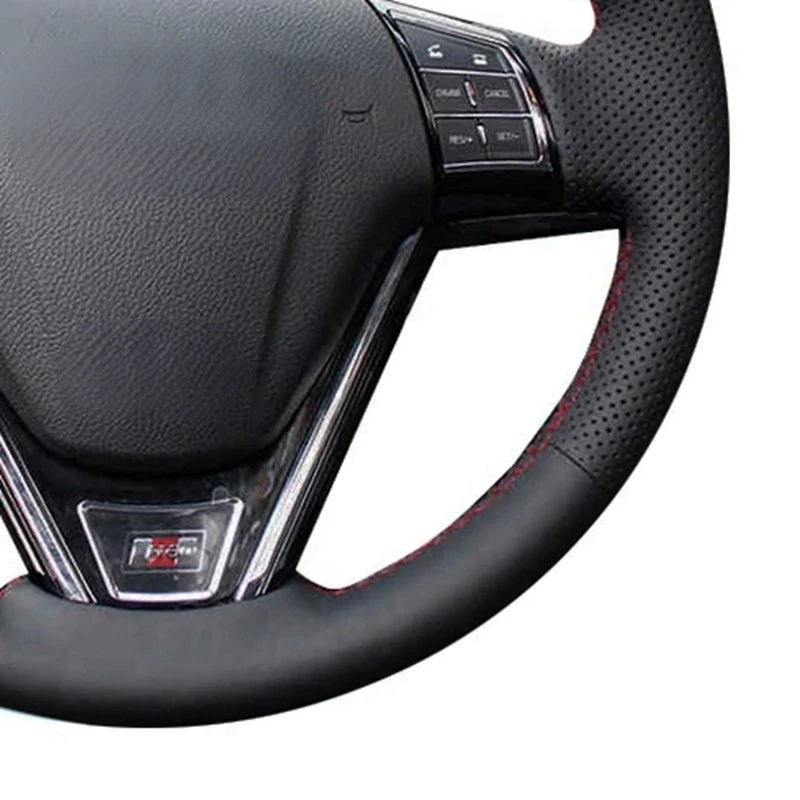 Car Steering Wheel Cover Anti-Slip Black Genuine Leather For Great Wall Haval New Hover H6 Hover H1 Car Accessories