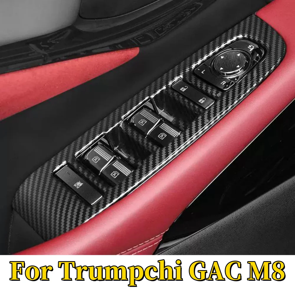 

Car Window Lifter Switch Cover Control Panel For Gac Trumpchi M8 2023 2024 2025 Carbon Fiber Kit Interior Accessories Styling