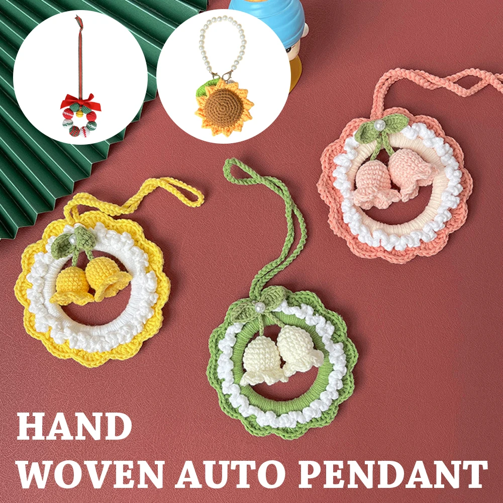 Hand-Woven Christmas Car Pendant Multipurpose Woven Crafts Pendant Auto Decoration Supplies