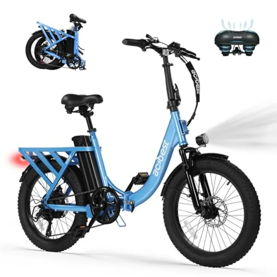 

Adult electric bike for urban commuting, aluminum alloy frame, matte black finish, foldable design with 20'' fat tires and 1200