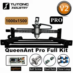 Schwarz 1015 QueenAnt PRO V2 16 mm großer Durchmesser Kugelumlaufspindel CNC Komplettset Linearschiene verbesserte präzise CNC-Fräser Graviermaschine