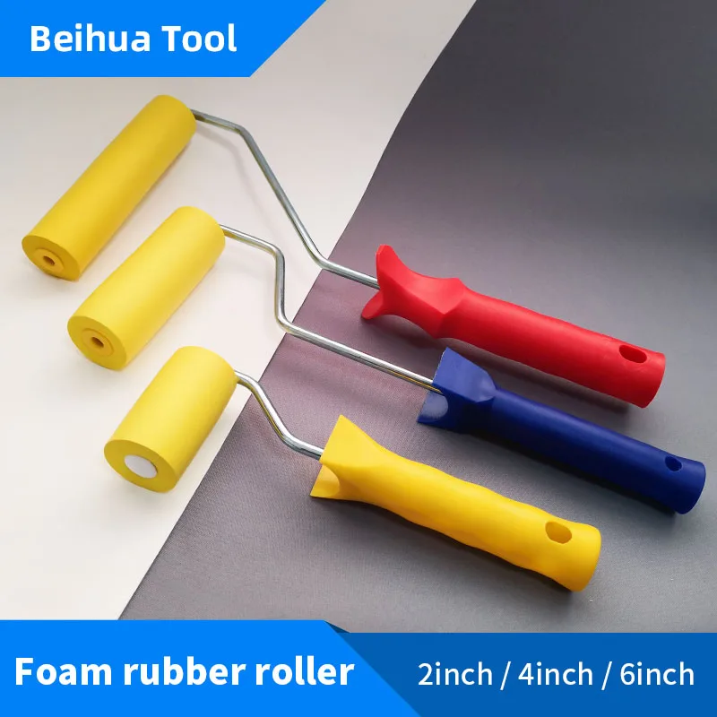 Wallpaper Press Seam Roller Tools 2inch 4inch 6inch Foam Rubber Soft Smooth Roller Brayer ink Painting Printmaking Roller Brush