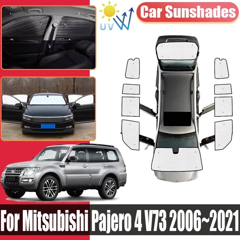 

For Mitsubishi Pajero 4 V73 2006~2021 Window Sun Visor Anti-UV Privacy Blocks Sun Window Visors Sunshade Covers Car Accessories