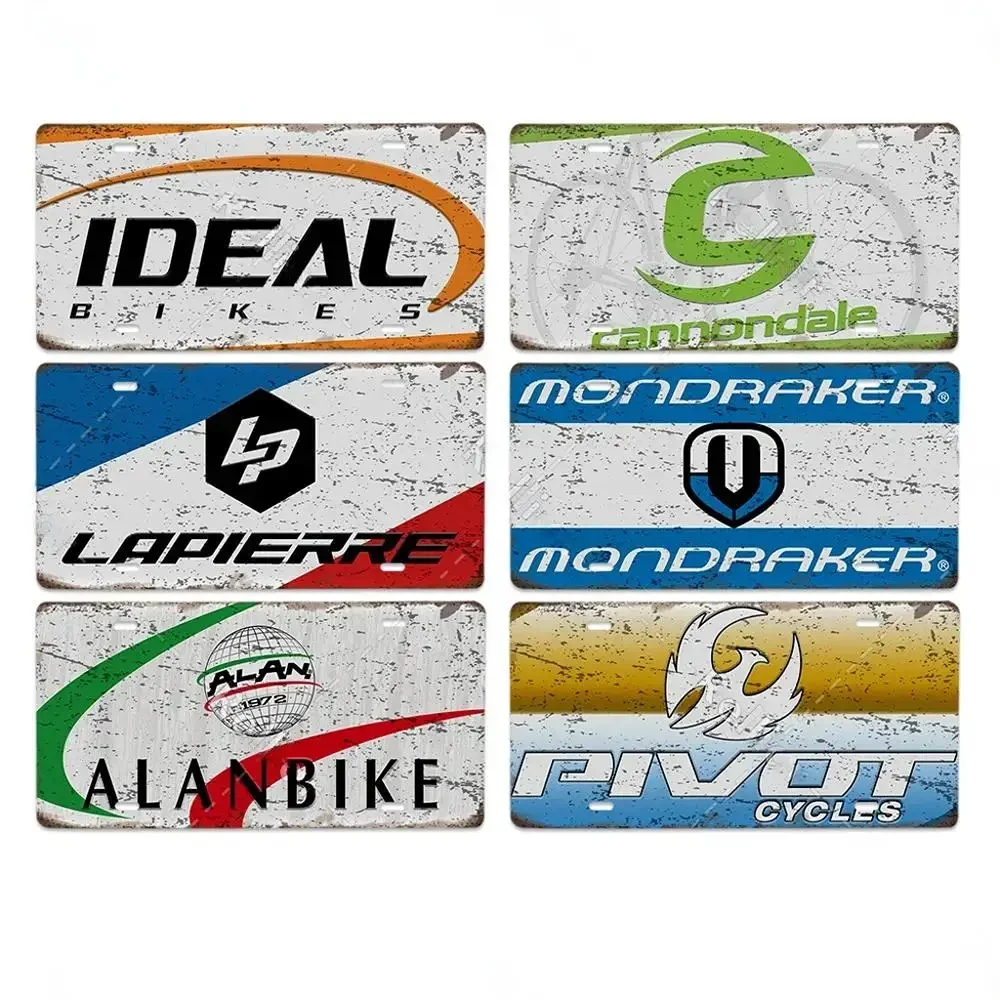 لوحة زخرفية بعلامة تجارية معدنية عتيقة مع ملصق - تصميم على الطراز - مثالية لمتجر نادي الدراجة وديكور غرفة المعيشة