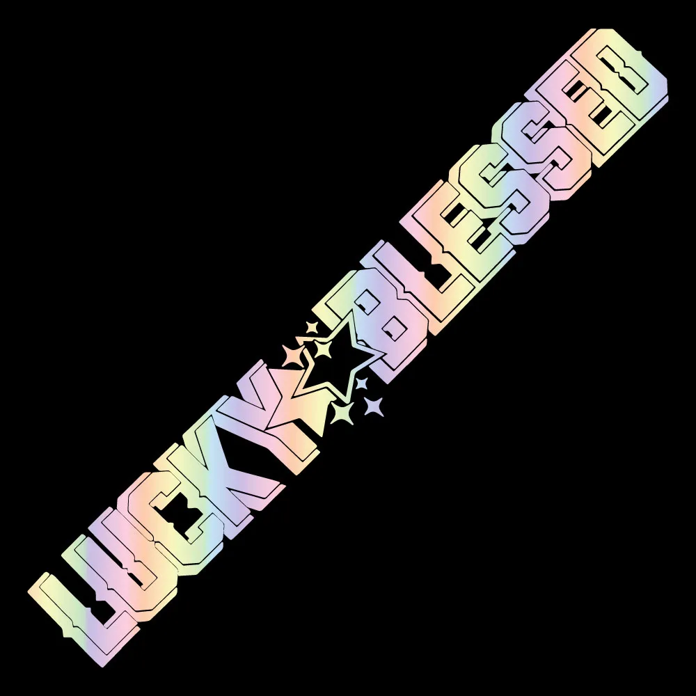 

JDM Car Sticker "LUCK BLESSED" Text Vinyl Decals Auto Exterior Decoration Accessories Waterproof Windshield Stickers and Decals