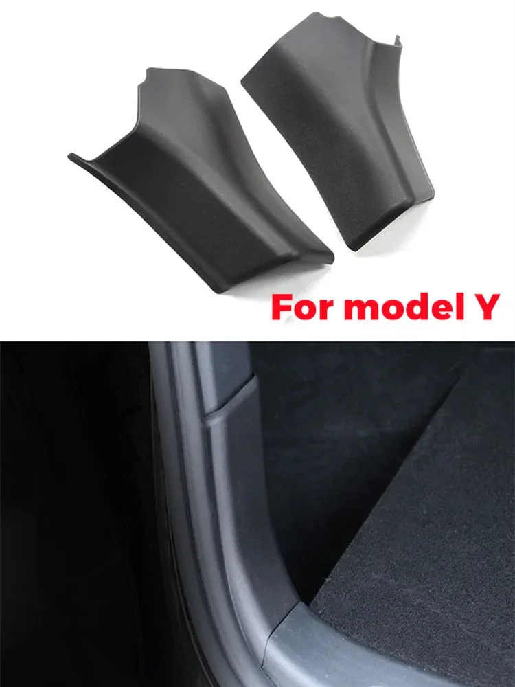 For Tesla Model Y Trunk Protective Pad Cover TPE Rubber Sill Rear Bumper Guard Protector 2pcs ABS Side Fender Covers Modely