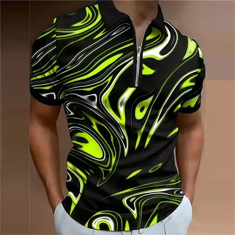 Tie-dye Fashion Men's Polos T-Shirts Summer Short Sleeve 3D Printed Gradient Street Trend Male POLO Tee 6XL Big Size Casual Tops - Image 3