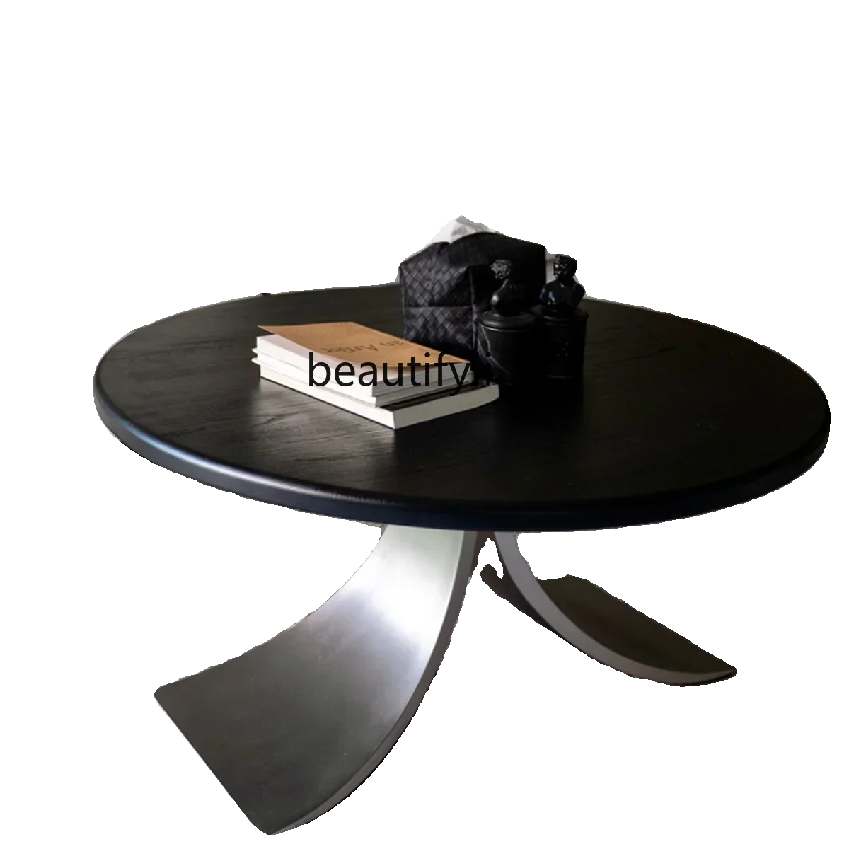 

FG40Solid Wood round Coffee Table Living Room Home round Dining Table Simple Modern Designer Model Small Apartment Low Table