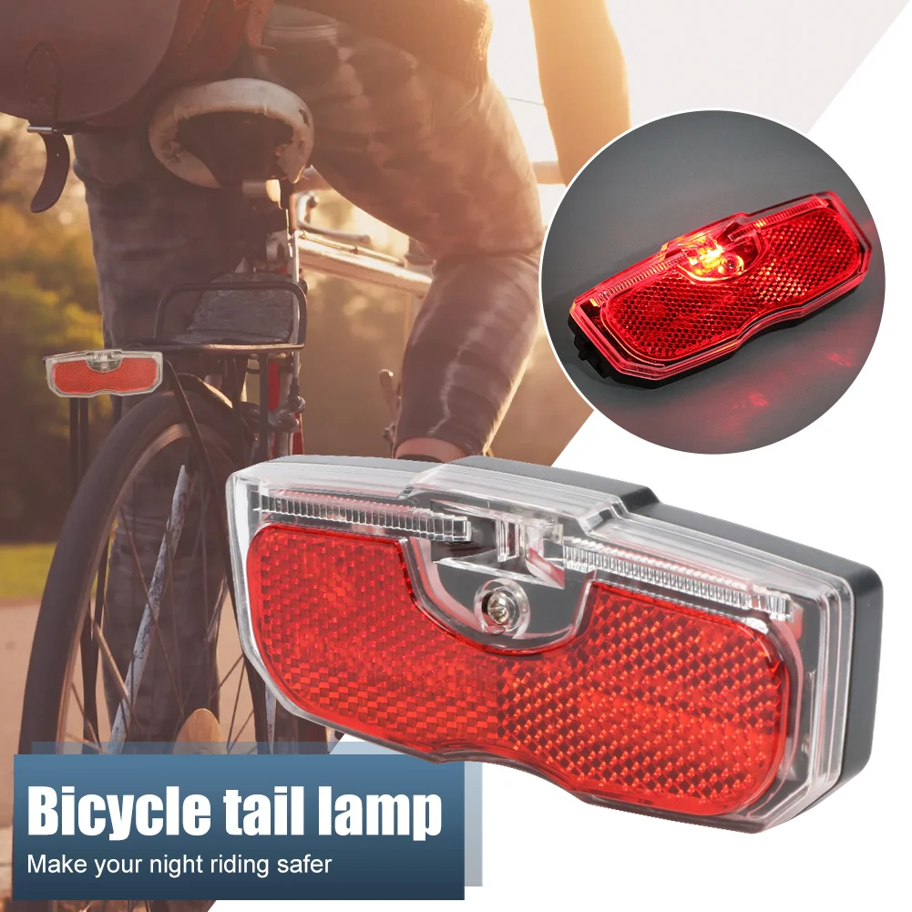 Bicycle Cycling Rear Reflector Tail Light Aluminum Alloy Rear Light Luggage Rack Mounted Bike Accessories (Battery Not Included)