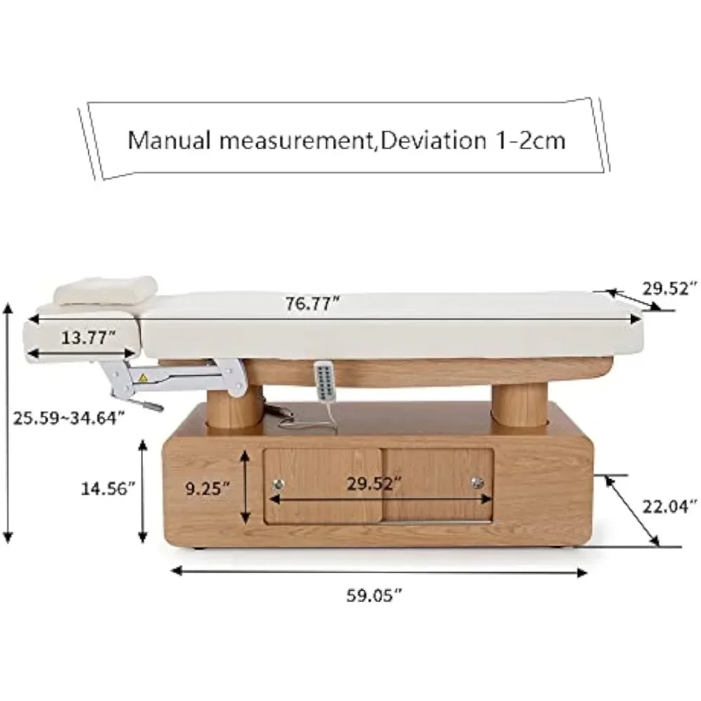 

Full Electric Heating Backrest Leg Adjustable Height Angle Spa Equipment Spa Treatment Medical Facial Massage Table Beauty Bed