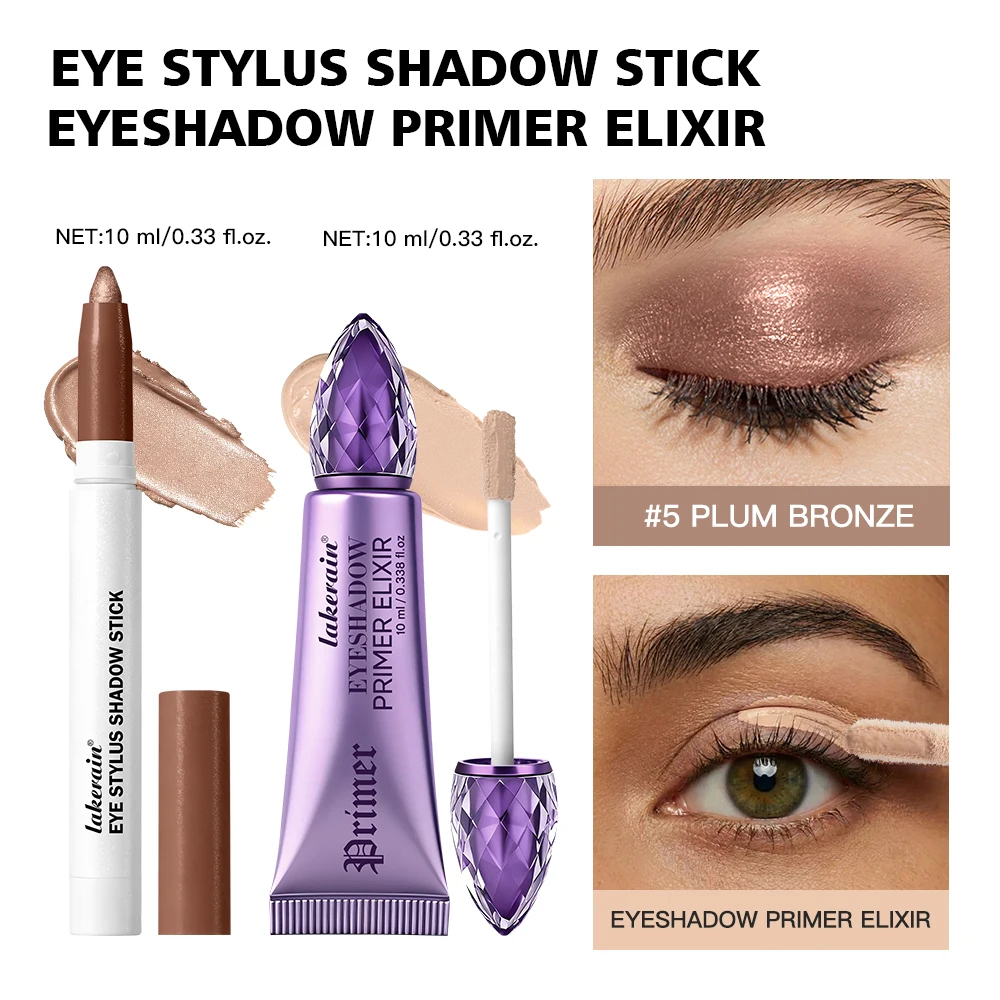 Eyeshadow Primer & Stick Combo Kit Blending Seamlessly Eyes Makeup High Pigmented Eyeshadow Cosmetics Lasting Woman Makeup