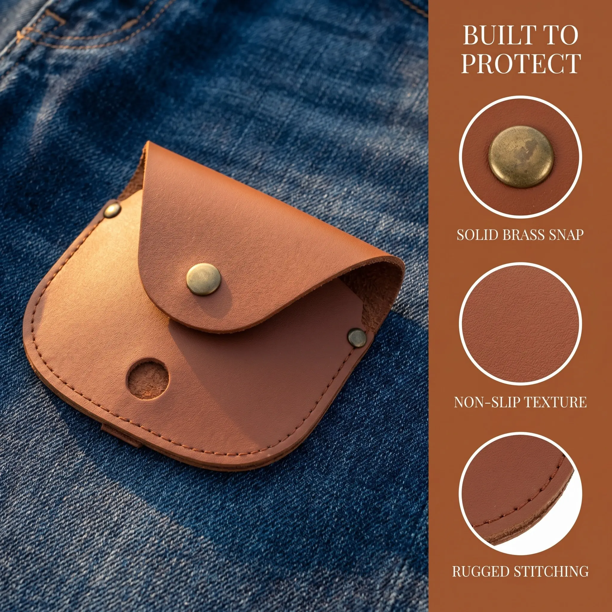 2Pcs Pocket Watch Travel Case PU Protective Pouch Compass Holder Waist Hanging Outdoor Camping Carry Organizer Sleeve