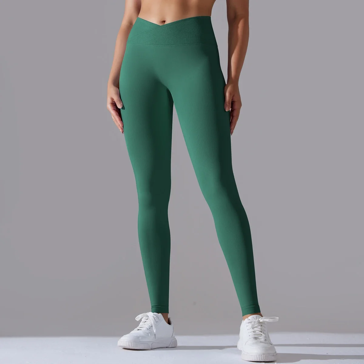 Mallas de Yoga con cintura cruzada para mujer, mallas de gimnasio para levantamiento de caderas, pantalones deportivos sin costuras, mallas deportivas de cintura alta para entrenamiento y correr