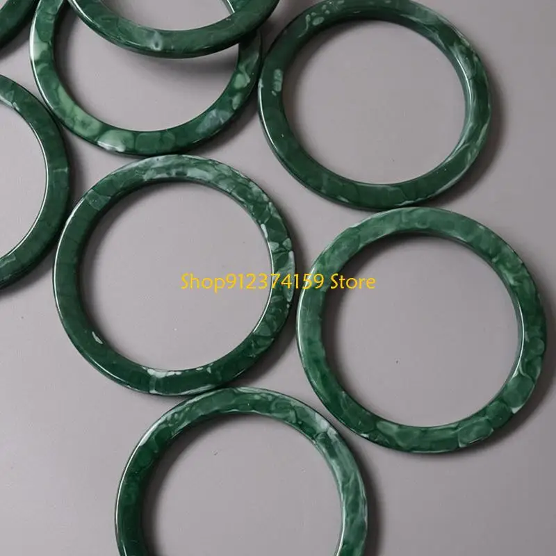 

G5AE 2pcs Ring Design White Green Resin Purse Handle for Bag Making Handles Replacement DIY Crafts Women Girls