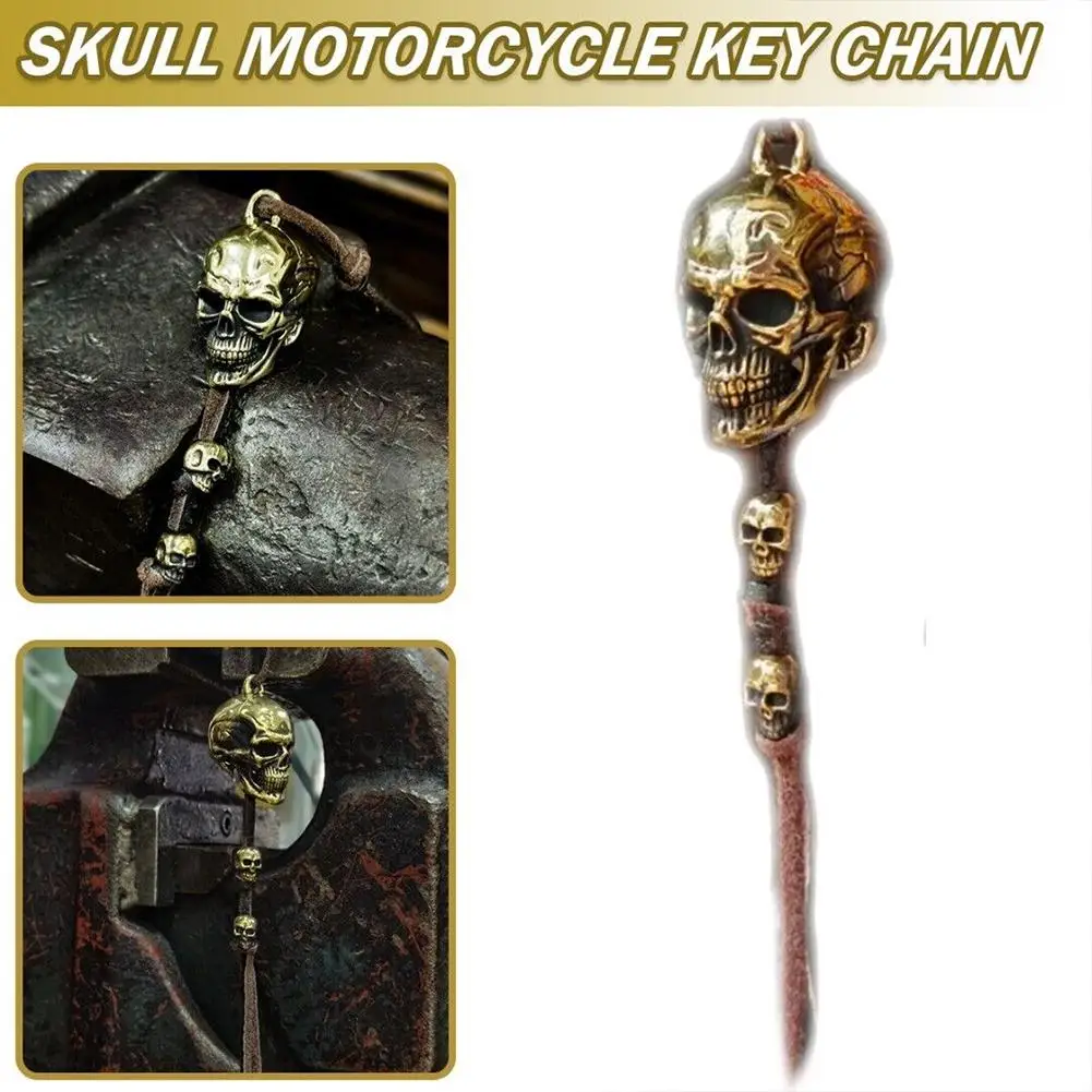 Motociclista crânio sino gremlin sino para motocicletas motociclista sino sorte chaveiro enforcamentos presente motocicleta guardião passeio sino acesso h2q9
