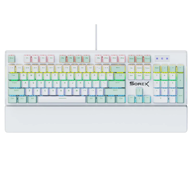 Hot Sale SOREX 104 Key Wired Mechanical Keyboard RGB Anti-Ghosting Red Switch for PC Gaming