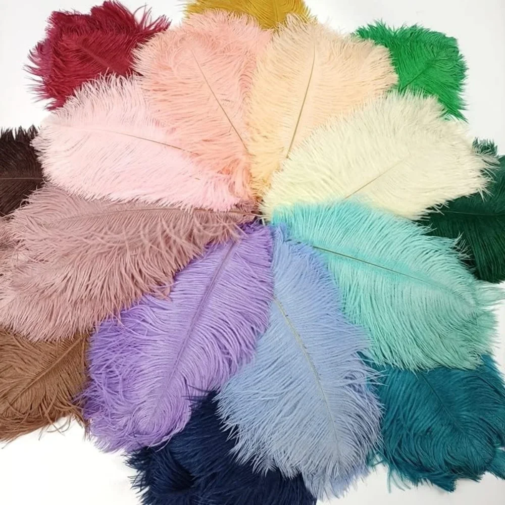 10Pcs White Ostrich Feather 6-16inch Natural Fluffy Plumes For Wedding Party Centerpieces DIY Crafts Home Costume Decoration