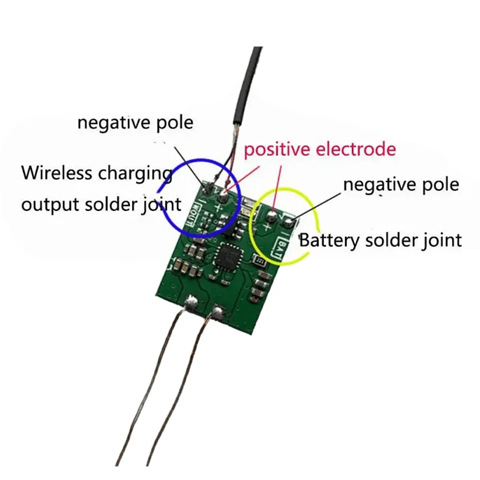 [lithium battery wireless charging] 5W wireless charging receiver module small coil built-in 3.7V modification scheme