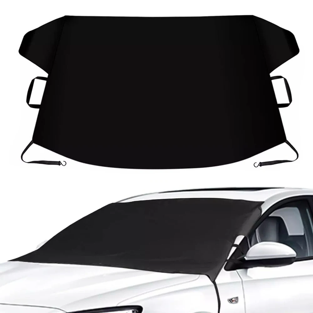 190 x 107cm Universal Car SUV Van MPV Windshield Windscreen Ice Frost Snow Cover Sun Shade Dust Outdoor Guard Protector Black