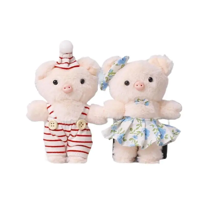 Cute Fluffy Plush Sheep Pig Hamster Keychain Skin Safe Anti Deform Lace Bow Multicolor Birthday Gift For Kids Girls