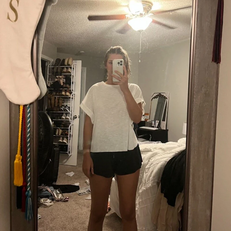 تي شيرت يوجا رياضي جديد للسيدات لعام 2024 تي شيرت فضفاض يسمح بمرور الهواء #4