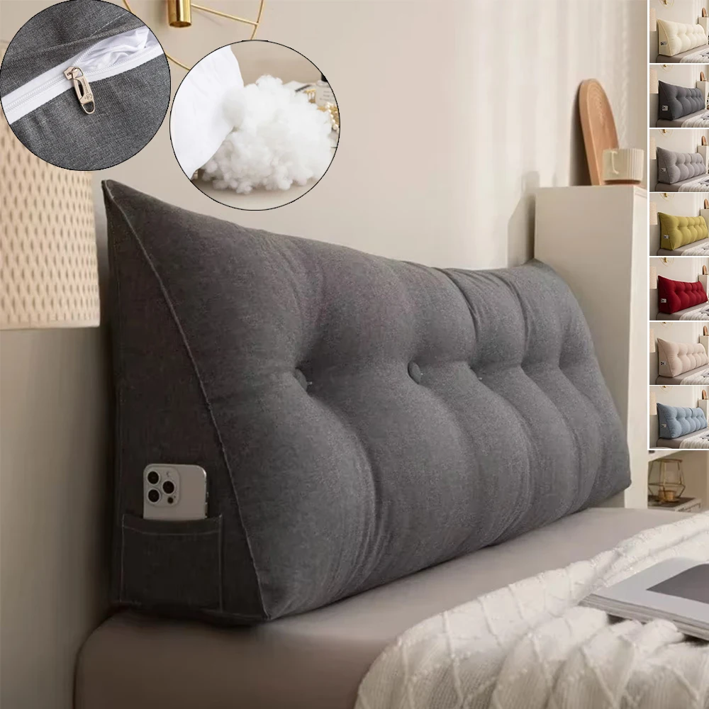 

1PC Removable Triangular Backrest Pillow Bedside Cushion Waist Soft Pillow Backrest for Couple Large Bed Wedge Pillow 침대용 등받이