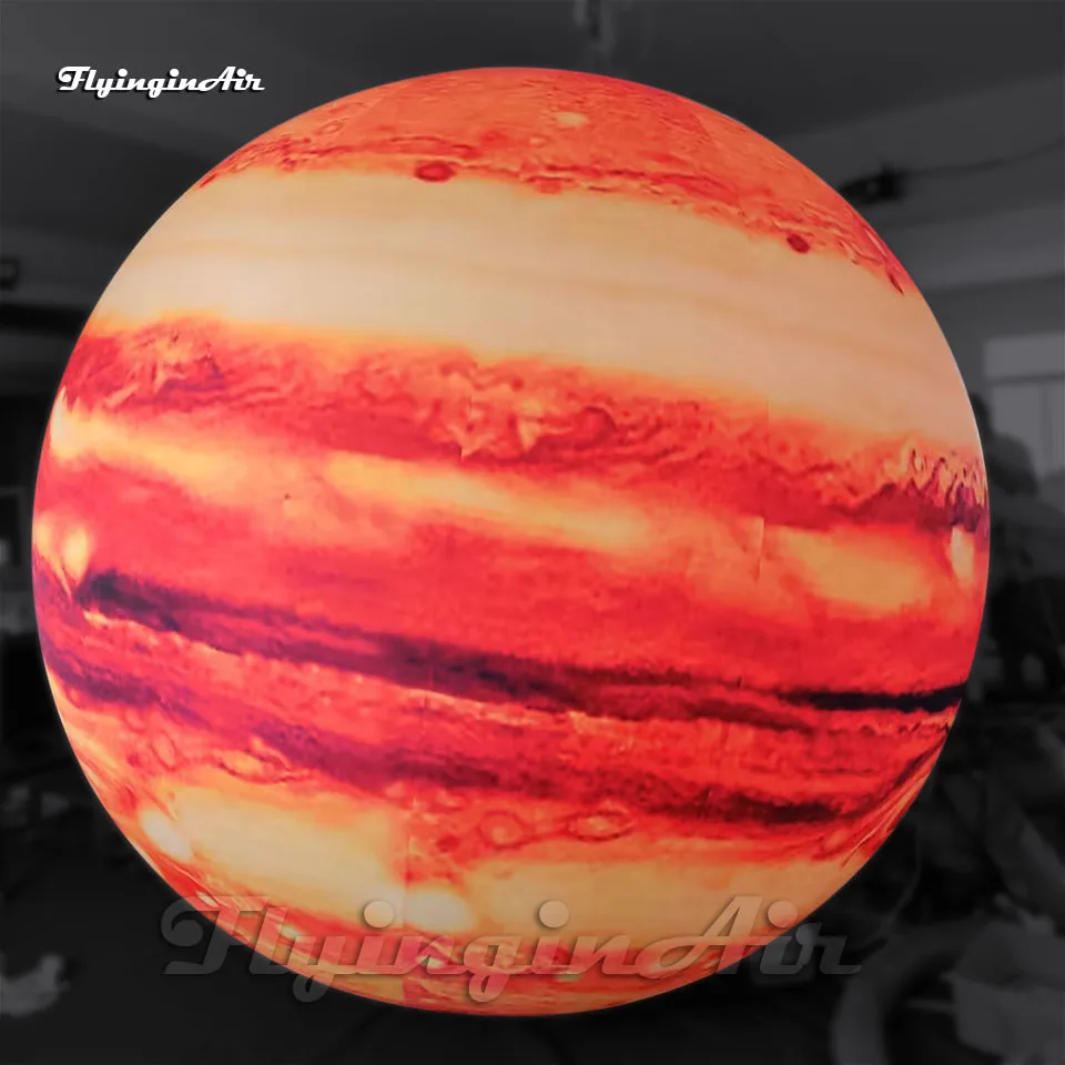 3m/6m Huge Lighting Inflatable Jupiter Personalized Air Blow Up Solar System Planet Balloon For Party Decoration