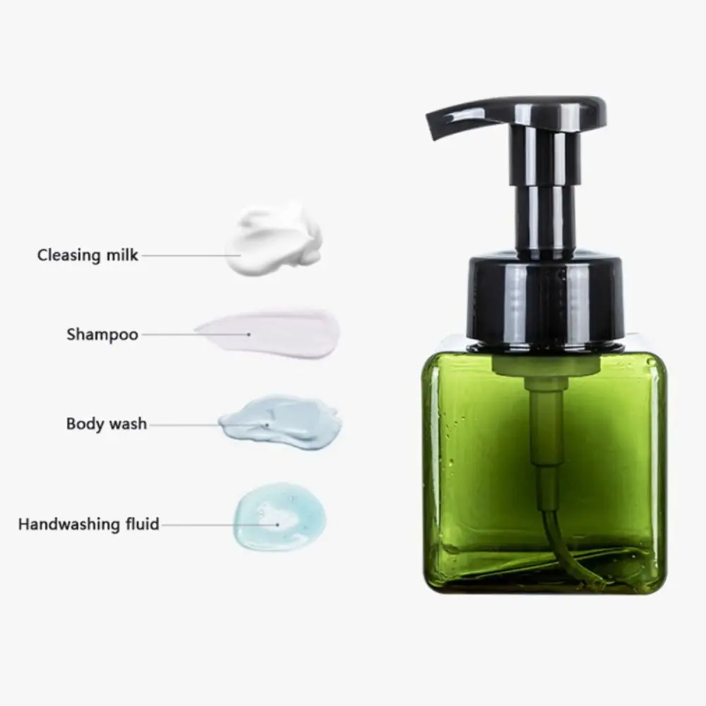 250/450/650ml Liquid Soap Dispenser Storage Bottles Plastic Square Outdoor Travel Refillable Blue Shampoo Press Empty Bottles