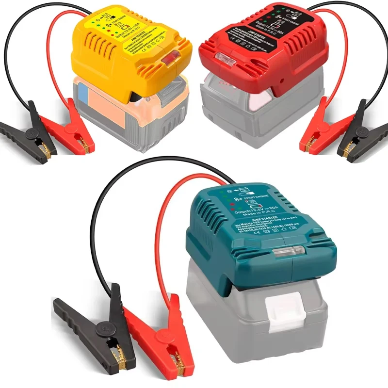 

Кабель-переходник для запуска двигателя автомобиля, зарядное устройство для аккумуляторов Makita/Dewalt/Milwaukee 18V Li-ion, 11AWG, кабель для аварийного запуска двигателя.