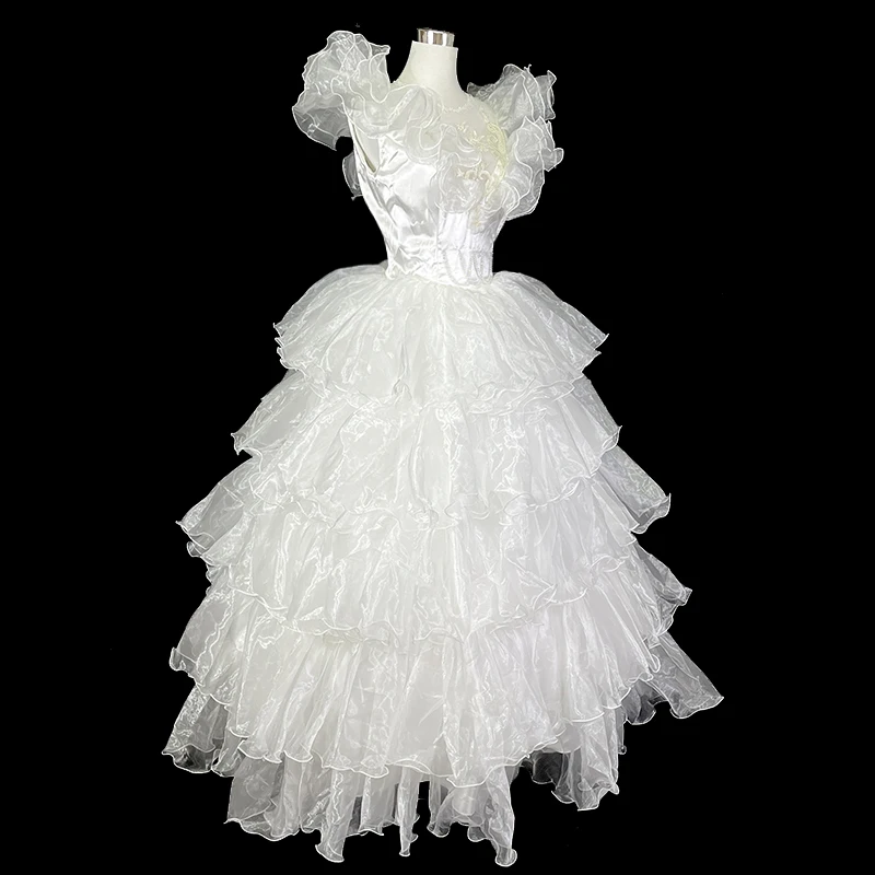 Anxin-SH Vintage Princess Dress, Flower Lace, O Neck, Pérolas Beading, Crystal Ruffles, Sem mangas, Noiva, Casamento Antigo