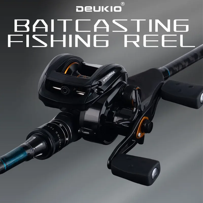 DEUKIO Baitcasting-Rolle 7,1:1 Übersetzungsverhältnis Max. Bremskraft 8kg Metallspule Trolling-Rolle für Süß- und Salzwasser Karpfenangeln