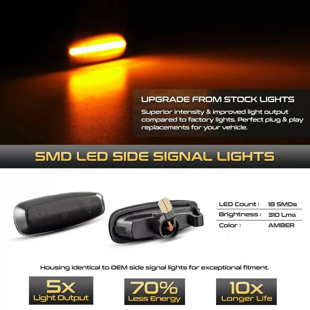 Dynamic LED Front Side Marker Turn Signal Lights For Kia Pro Ceed Carens Rondo Rio Tinto For Hyundai i30 Grandeur Avante Elantra