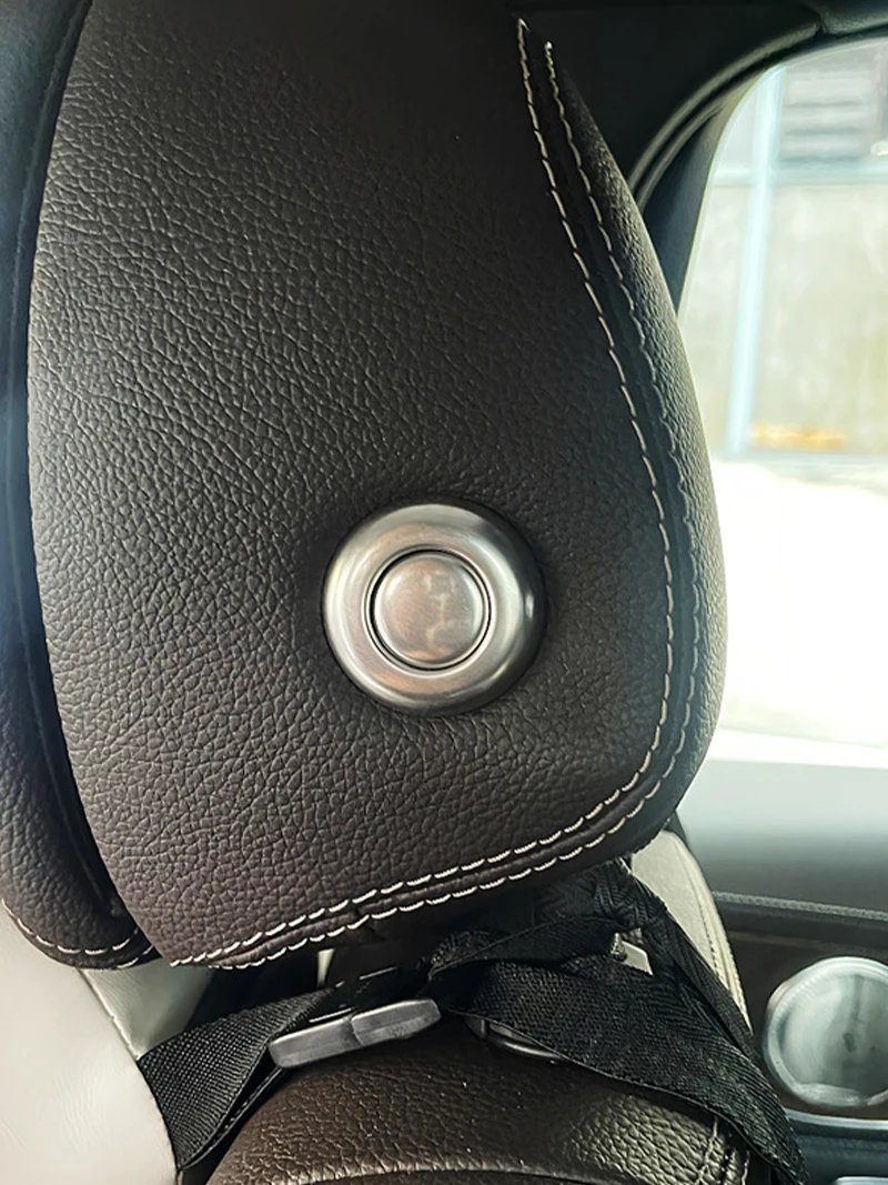 لمرسيدس بنز C E Class W205 W213 GLC X253 2016-2018 سيارة مسند الرأس تعديل زر الترتر تقليم