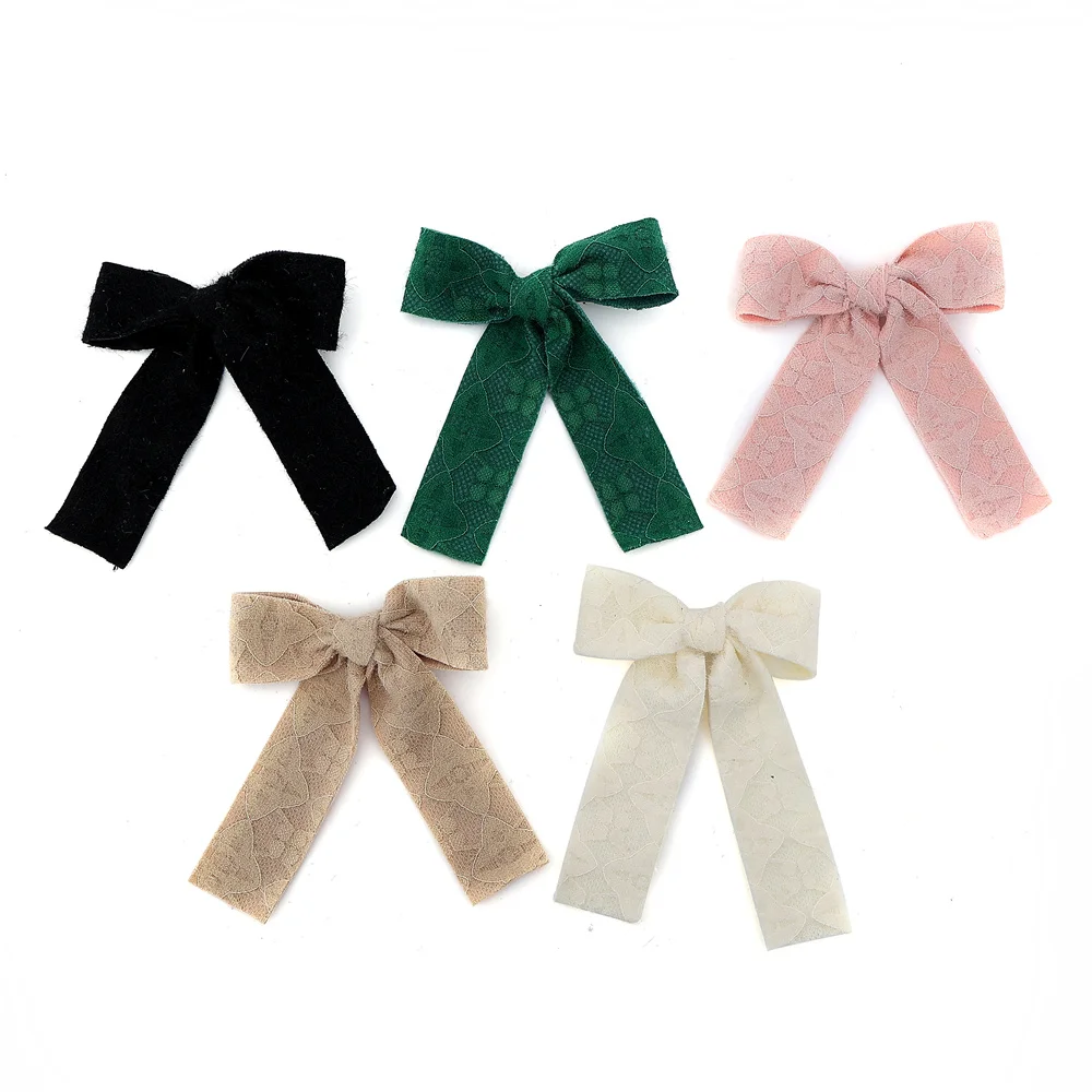 001P Plush lace tape Hair Bows Cute Hairpins Girls duckbilled  Hair Clips Barrettes  Clip Kids Headwear Fashion Hair Accessores