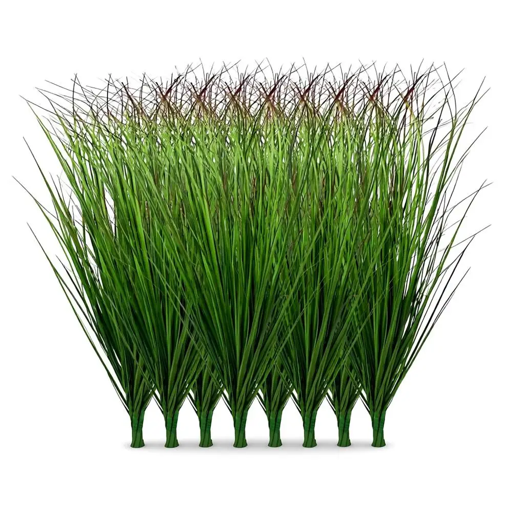 

24-Piece Artificial Grass and Tall Wheat Grass Set for Outdoor and Indoor Greenery Decor (Green Red Tail)