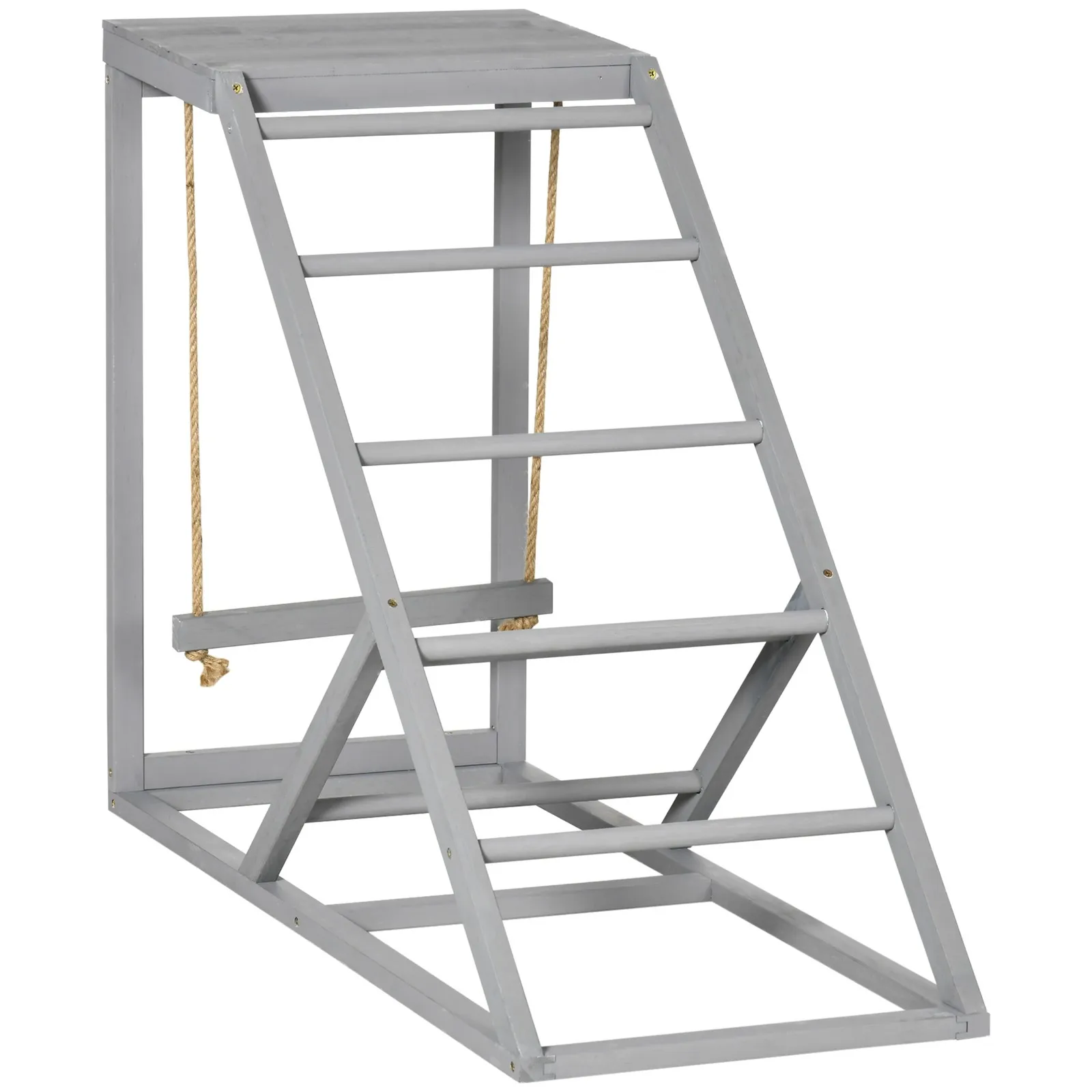 Chicken Activity Play Gym Swing Set Perch Hen Ladder Toy, Gray