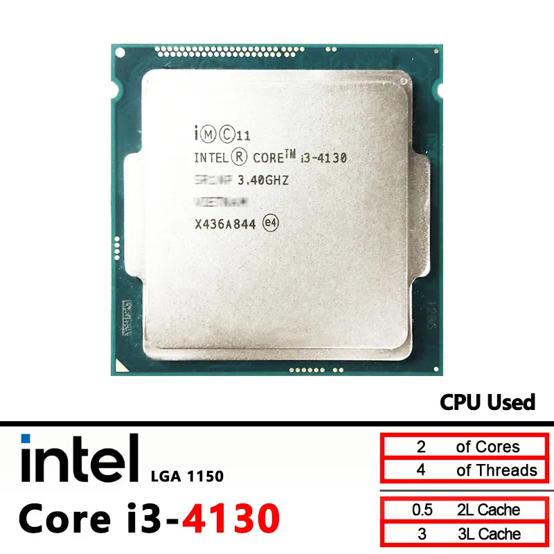 Intel Core i3-4130 Used i3 4130 3.4 GHz Dual-Core Quad-Thread CPU processor 3M 54W LGA 1150