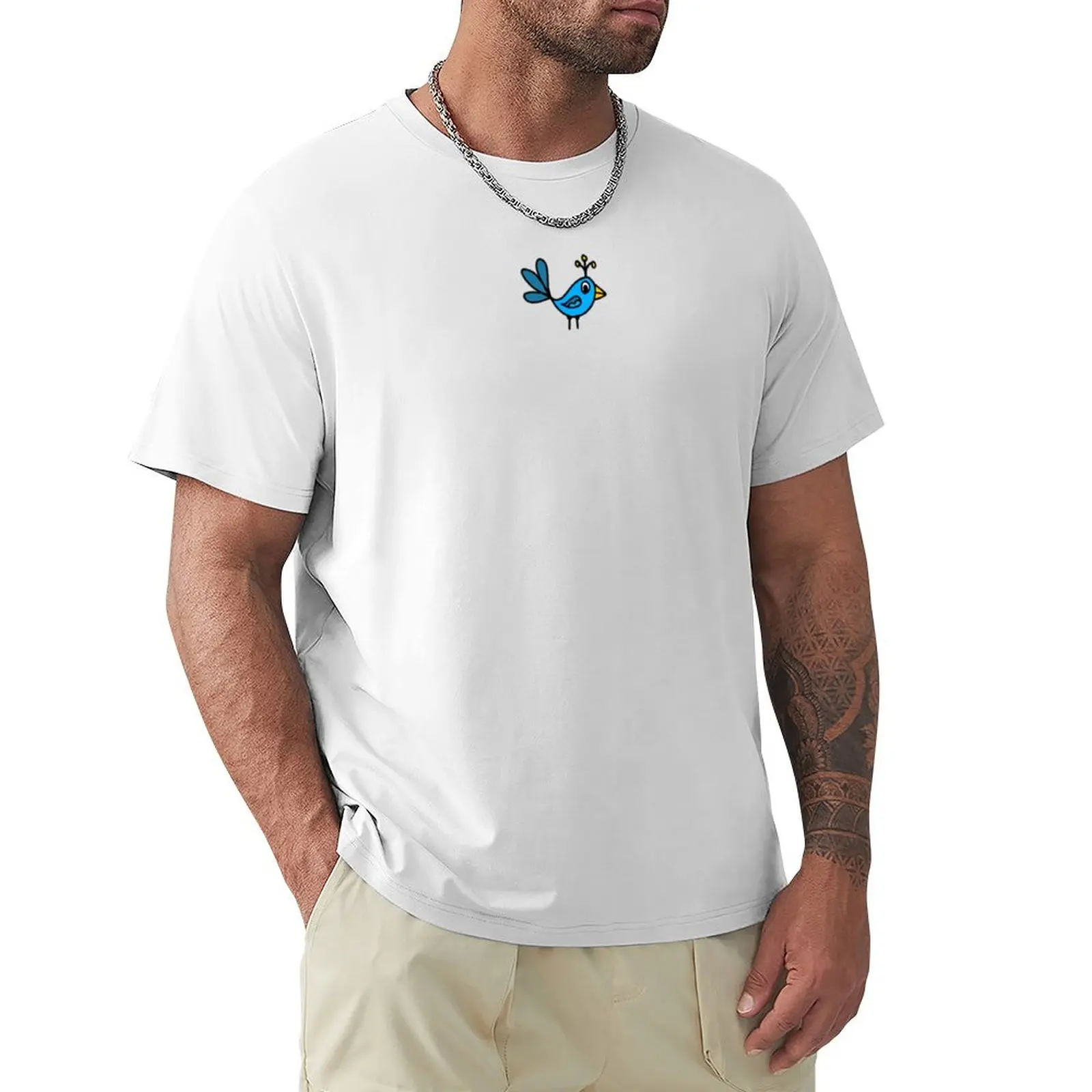 

cute blue bird T-Shirt Blouse boys whites boys animal print Men's t shirts