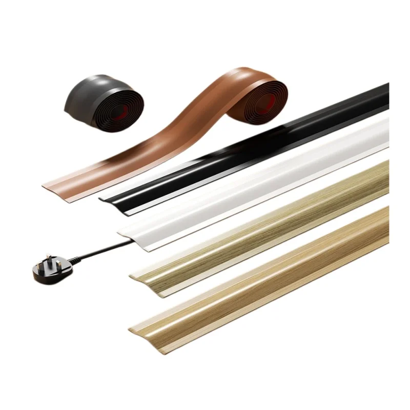 Cable Raceway for Neat Wiring, Floor and Wall Cable Management Corner Wire Concealer Network Cable Cover Strip