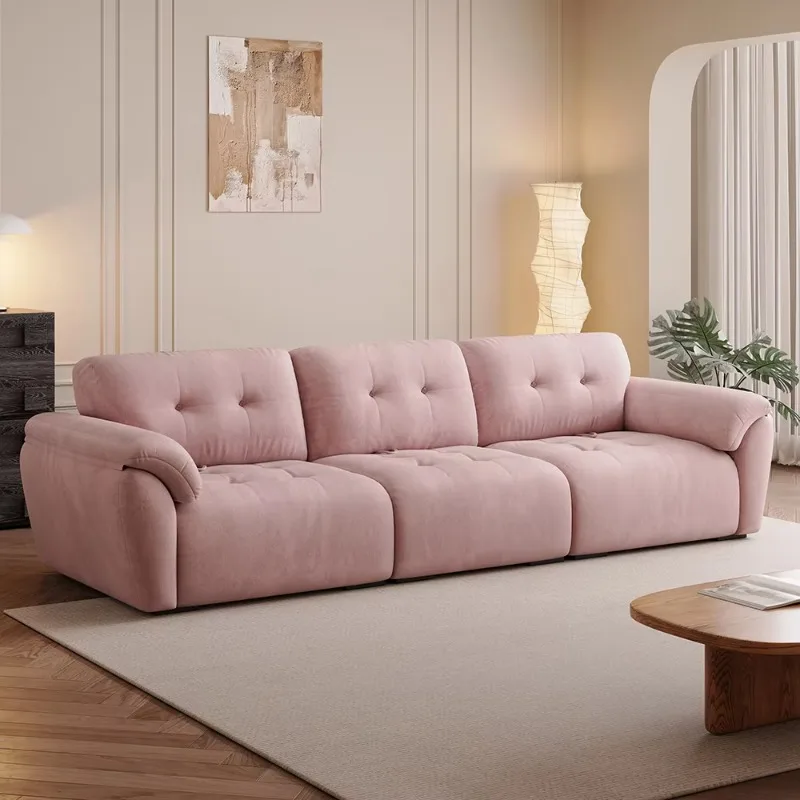 Modern simple oversized sofa reclining new straight row movable backrest elastic