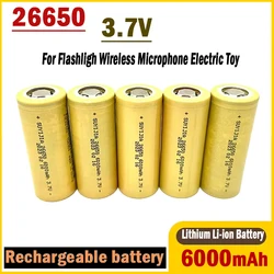 Original 26650 Battery  6000mAh True Capacity 3.7V  Lithium-ion Rechargeable Batteries for LED Flashlight Torch Electric Tools