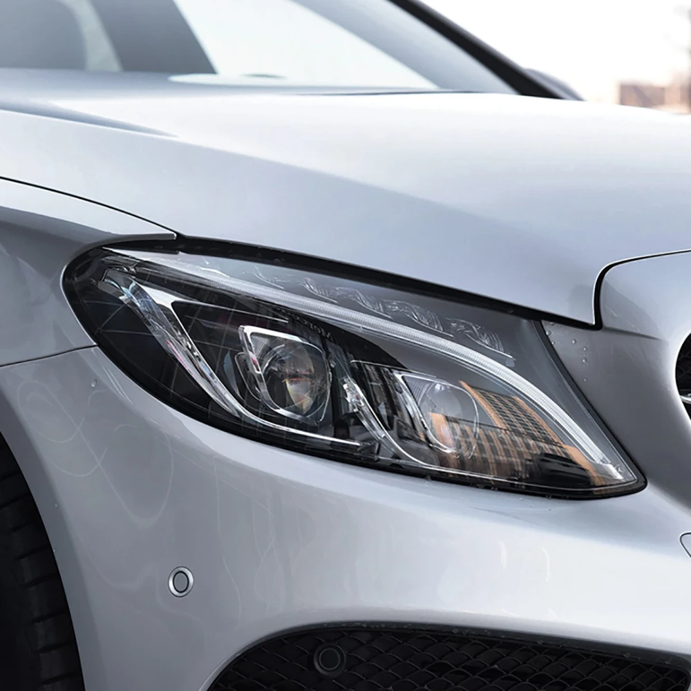 For Mercedes-Benz C-Class W205 C180 C200 C260L C280 C300 2015-2018 Front Headlight Cover Headlamps Transparent Shell Lens Case