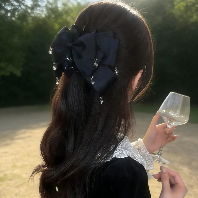 Neue Exquisite Glänzende Sternenhimmel-Haarspange für Damen, Luxuriöse Rote Modische Elegante Quasten-Haarklammer, Hinterkopf-Haarspange, Haaraccessoires