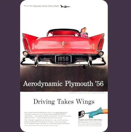 1956 Plymouth: Driving Takes Wings **Vintage Ad Reproduction Tin Sign** 8