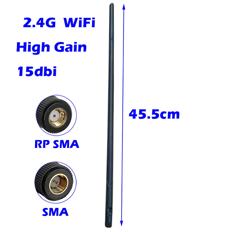 CERXUS High Gain WiFi Antenna With RP-SMA Connector 15dBi For Wireless Network Router Hotspot USB Adapter PCI PCIECard IP Camera