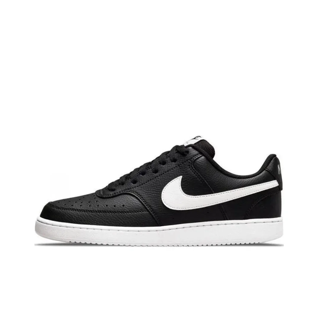 حذاء Nike Court Vision Low للرجال، حذاء كاجوال مريح وشديد التحمل، حذاء كاجوال كلاسيكي ريترو تريند، خفيف الوزن باللون الأسود